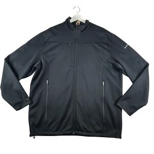 Eddie Bauer Jacket Mens 2XL Black Soft Shell Water Resistant EB538 Full Zip